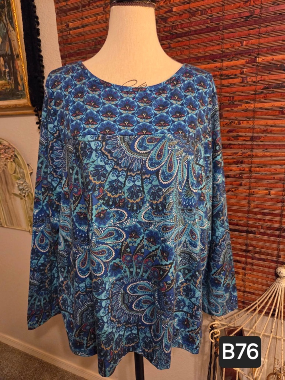 Heritage Blue Paisley Tunic Top